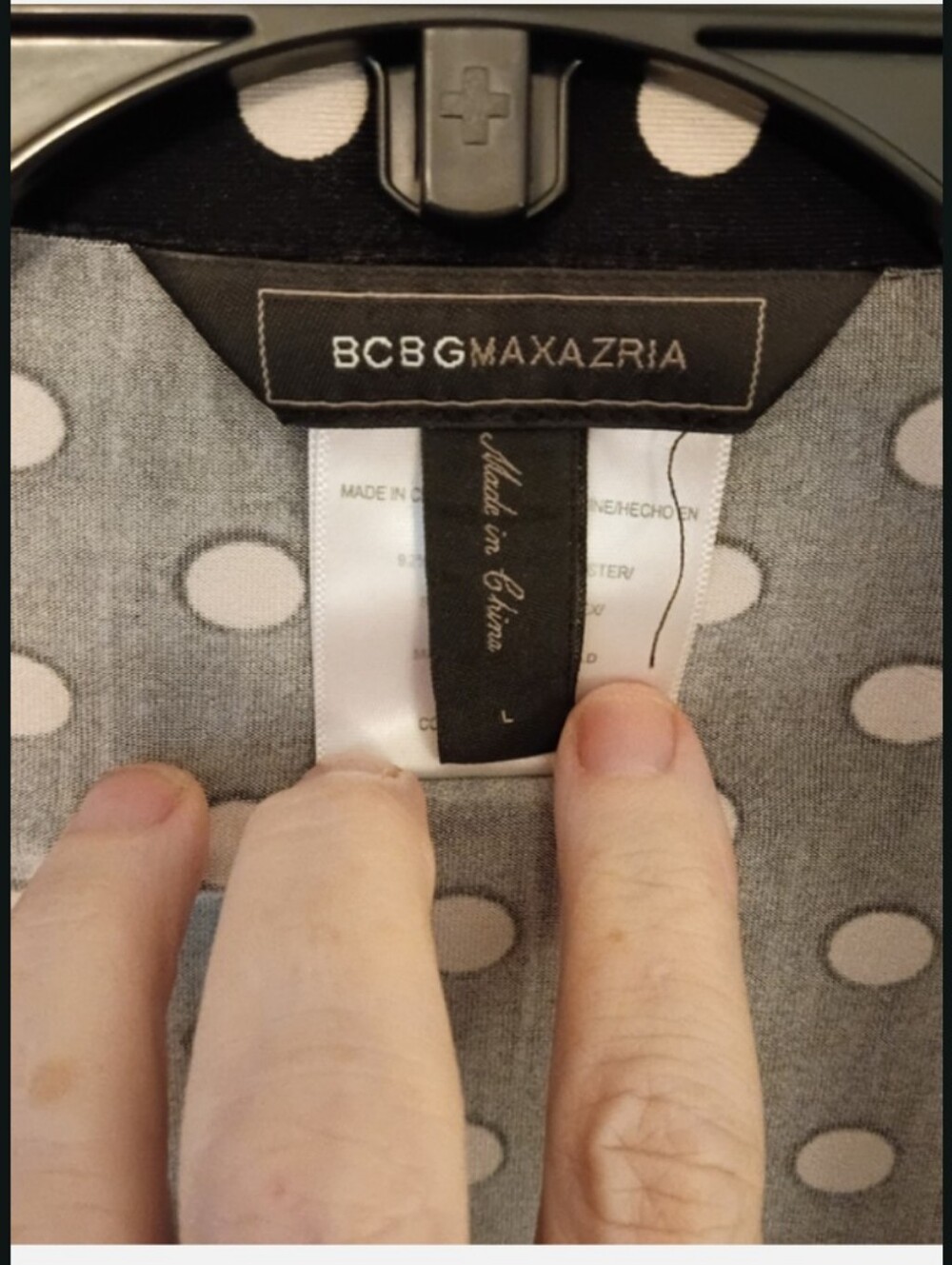 BCBGMaxAzria Black Polka Dot Button-Down Shirt - Picture 6 of 7